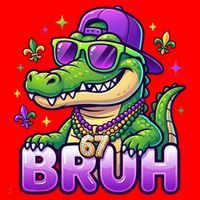 Mardi Gras 67 BRUH Alligator 6-7 Meme Six Seven Santa Hat thumb 1