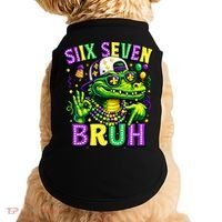 Mardi Gras 67 Six Seven Bruh Mardigator Alligator 6-7 Doggie Tank thumb 0