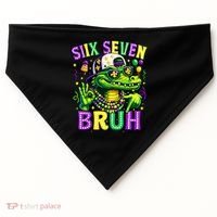 Mardi Gras 67 Six Seven Bruh Mardigator Alligator 6-7 USA-Made Doggie Bandana thumb 0
