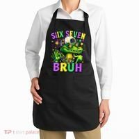 Mardi Gras 67 Six Seven Bruh Mardigator Alligator 6-7 Apron thumb 2