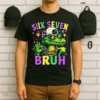 Mardi Gras 67 Six Seven Bruh Mardigator Alligator 6-7 T-Shirt thumb 6