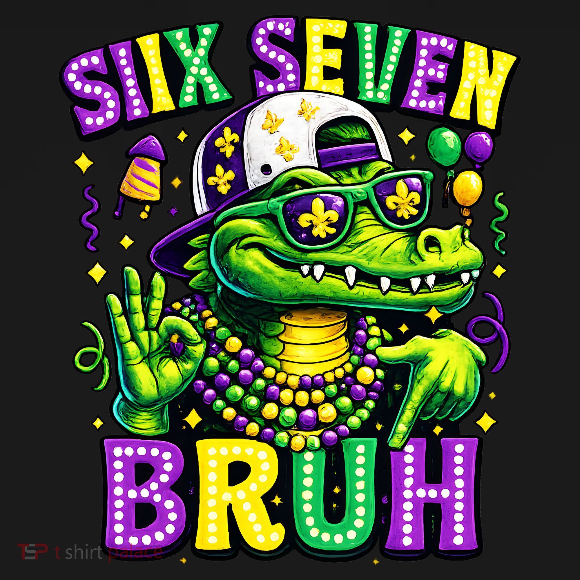 Mardi Gras 67 Six Seven Bruh Mardigator Alligator 6-7 Women's Hoodie