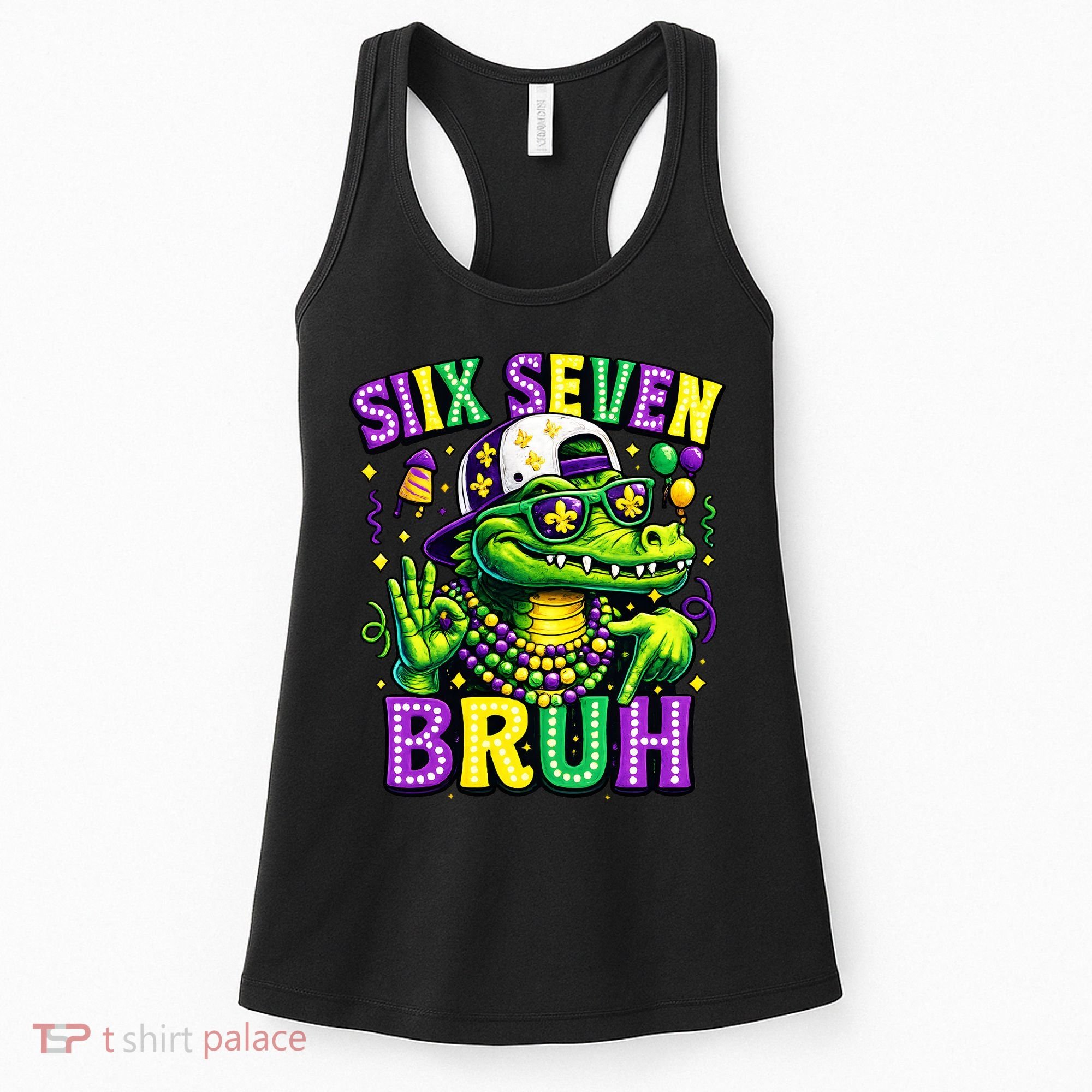 Mardi Gras 67 Six Seven Bruh Mardigator Alligator 6-7 Women's Tank Top