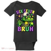 Mardi Gras 67 Six Seven Bruh Mardigator Alligator 6-7 Baby Bodysuit thumb 0