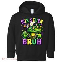 Mardi Gras 67 Six Seven Bruh Mardigator Alligator 6-7 Toddler Hoodie thumb 0