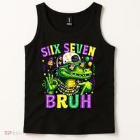 Mardi Gras 67 Six Seven Bruh Mardigator Alligator 6-7 Tank Top thumb 2