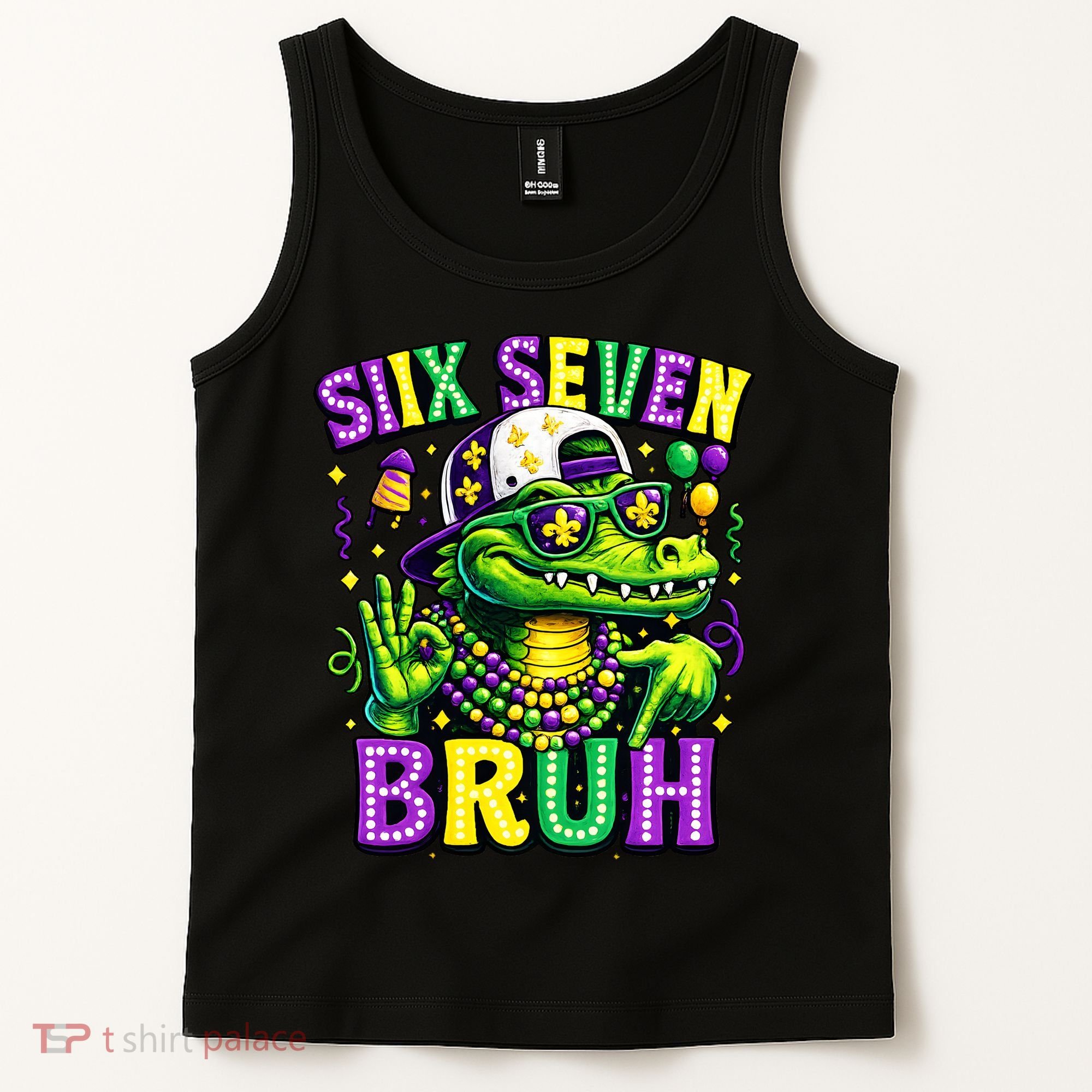 Mardi Gras 67 Six Seven Bruh Mardigator Alligator 6-7 Tank Top