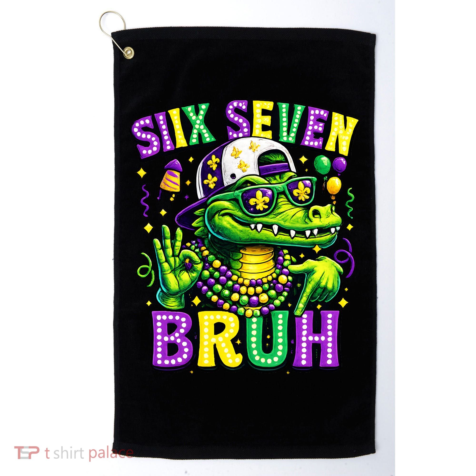 Mardi Gras 67 Six Seven Bruh Mardigator Alligator 6-7 Golf Towel