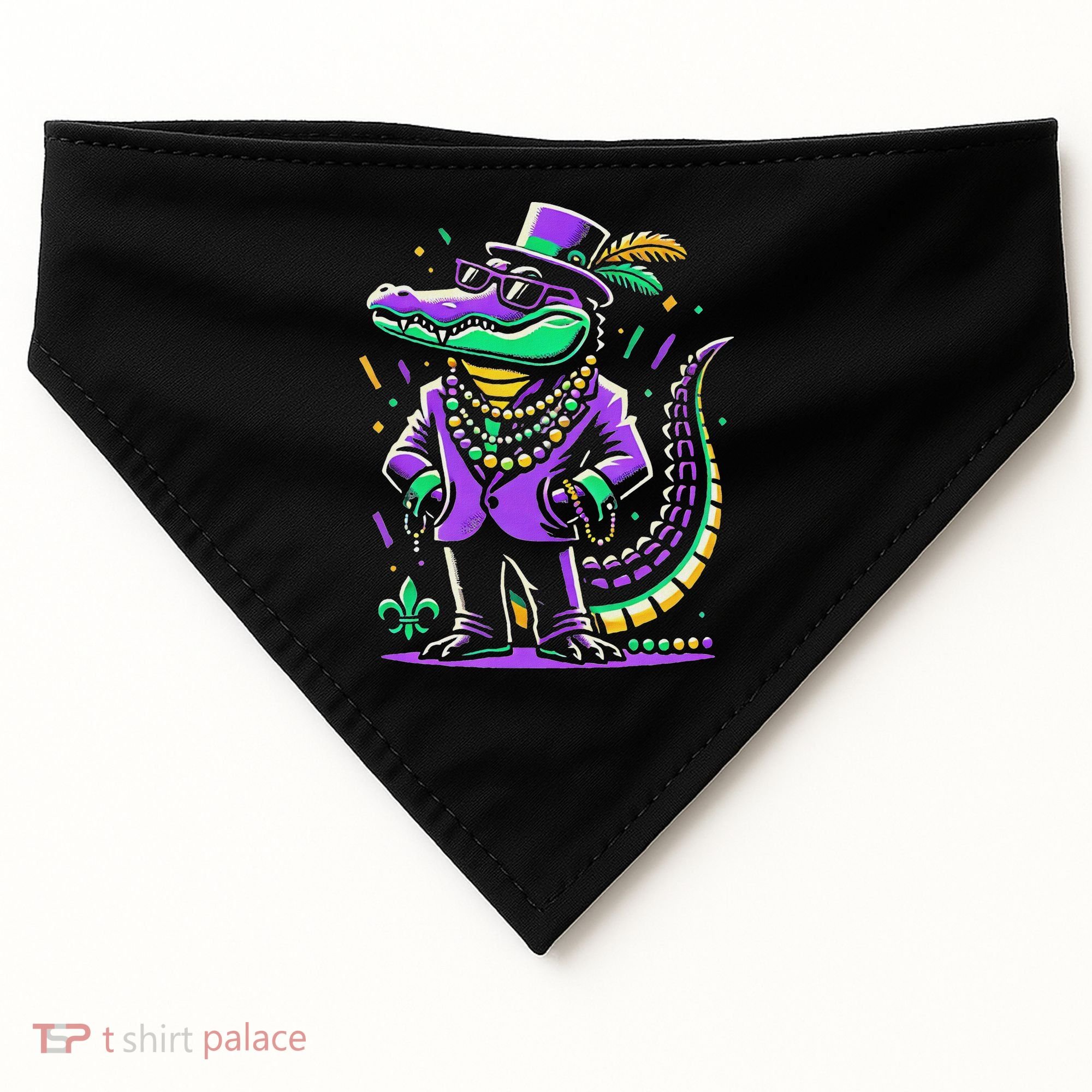 Mardi Gras Alligator Mardi Gras USA-Made Doggie Bandana