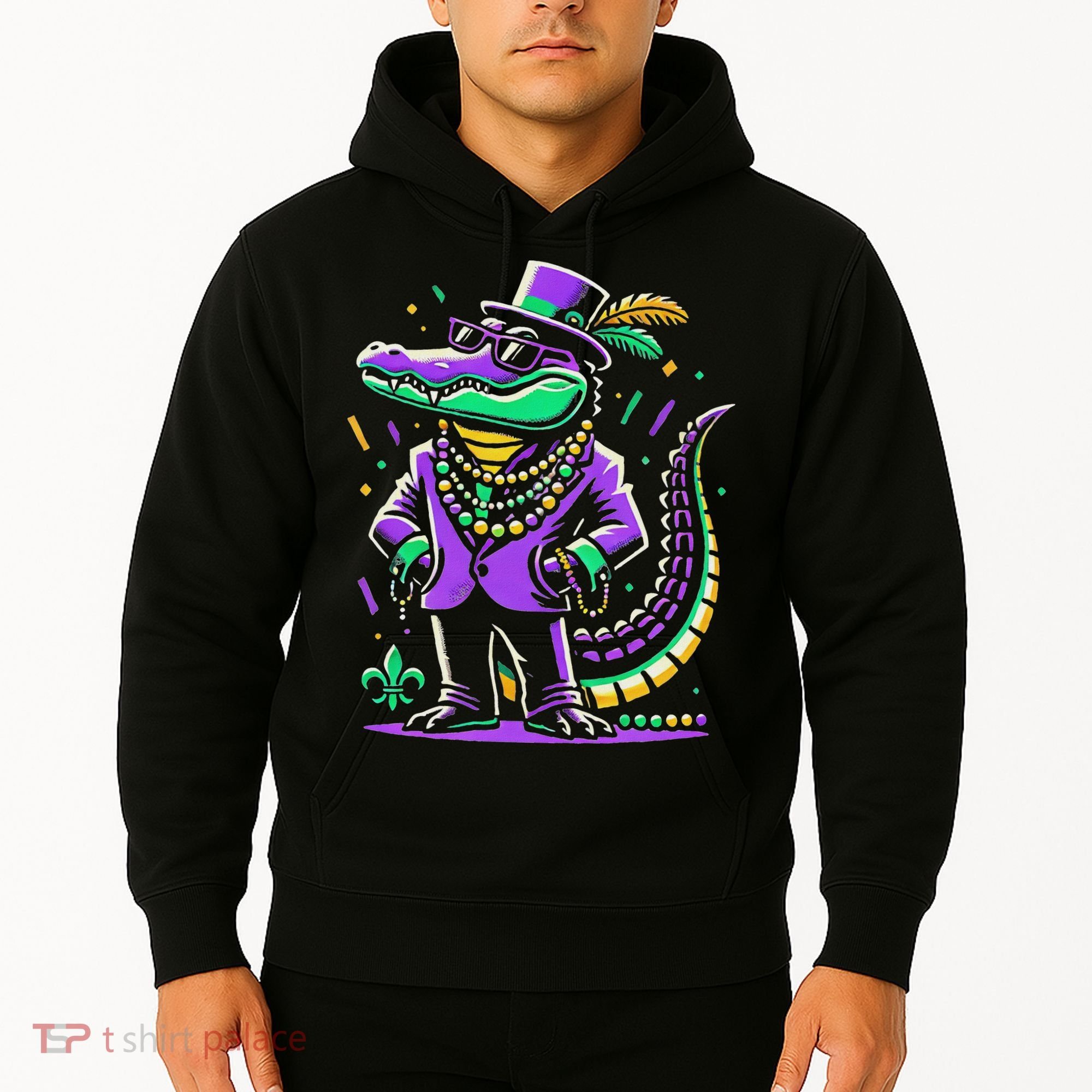 Mardi Gras Alligator Mardi Gras Hoodie