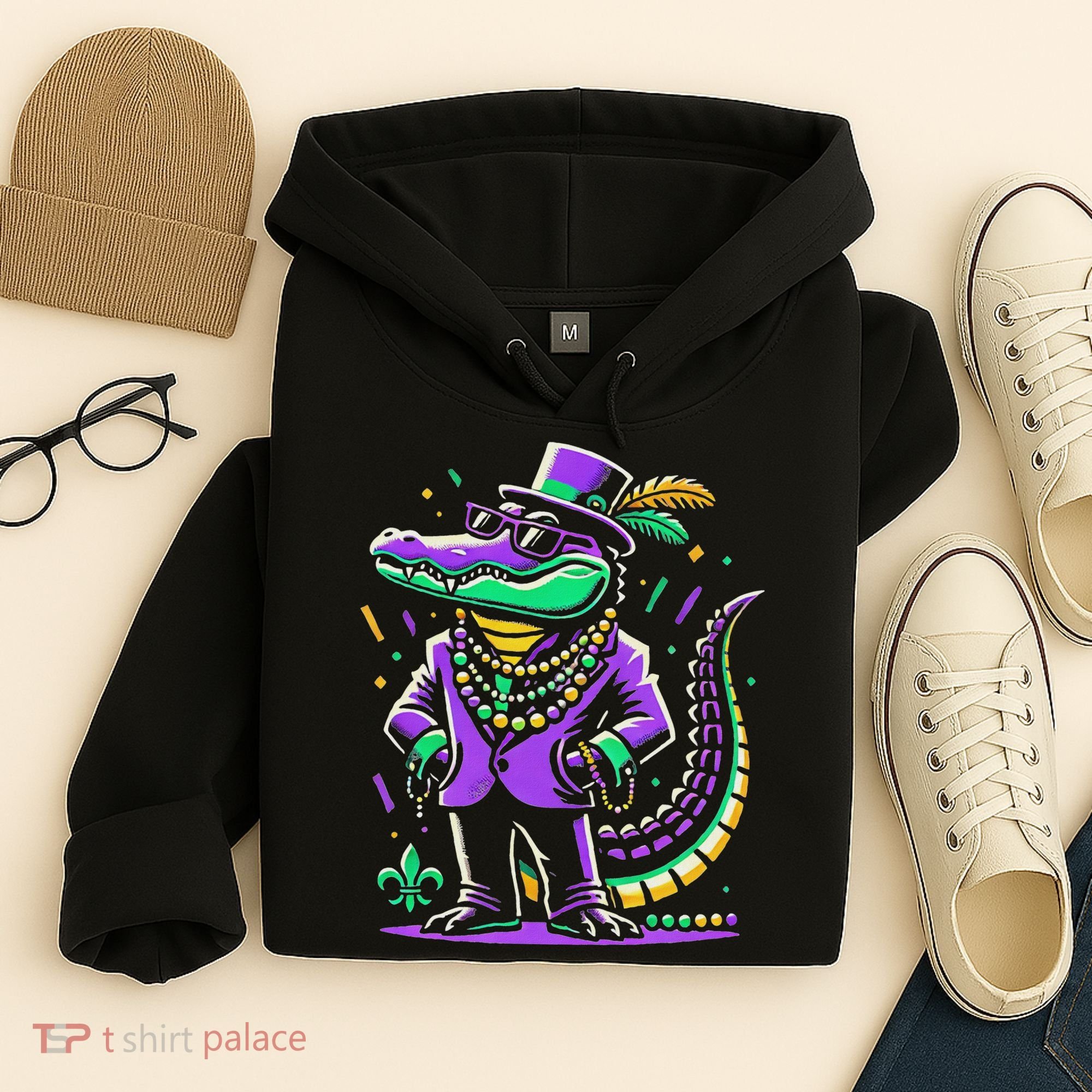 Mardi Gras Alligator Mardi Gras Hoodie