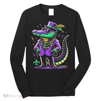 Mardi Gras Alligator Mardi Gras Long Sleeve Shirt