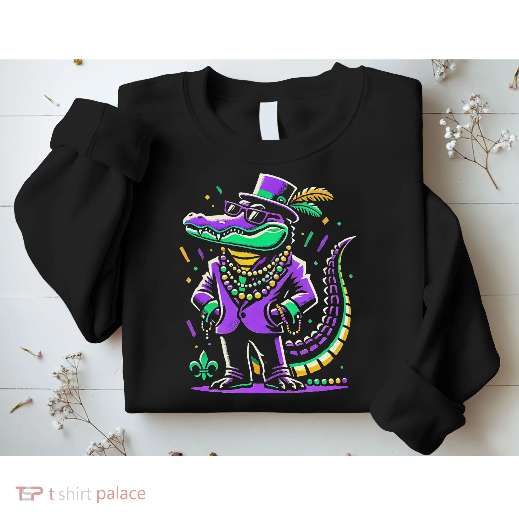 Mardi Gras Alligator Mardi Gras Sweatshirt