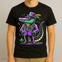 Mardi Gras Alligator Mardi Gras T-Shirt thumb 3
