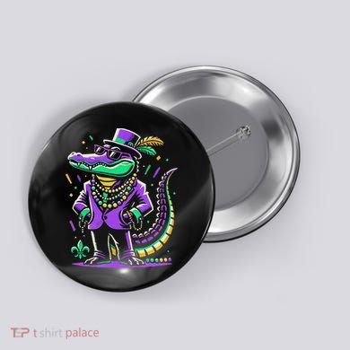 Mardi Gras Alligator Mardi Gras Button