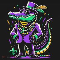 Mardi Gras Alligator Mardi Gras Pajama Set thumb 2