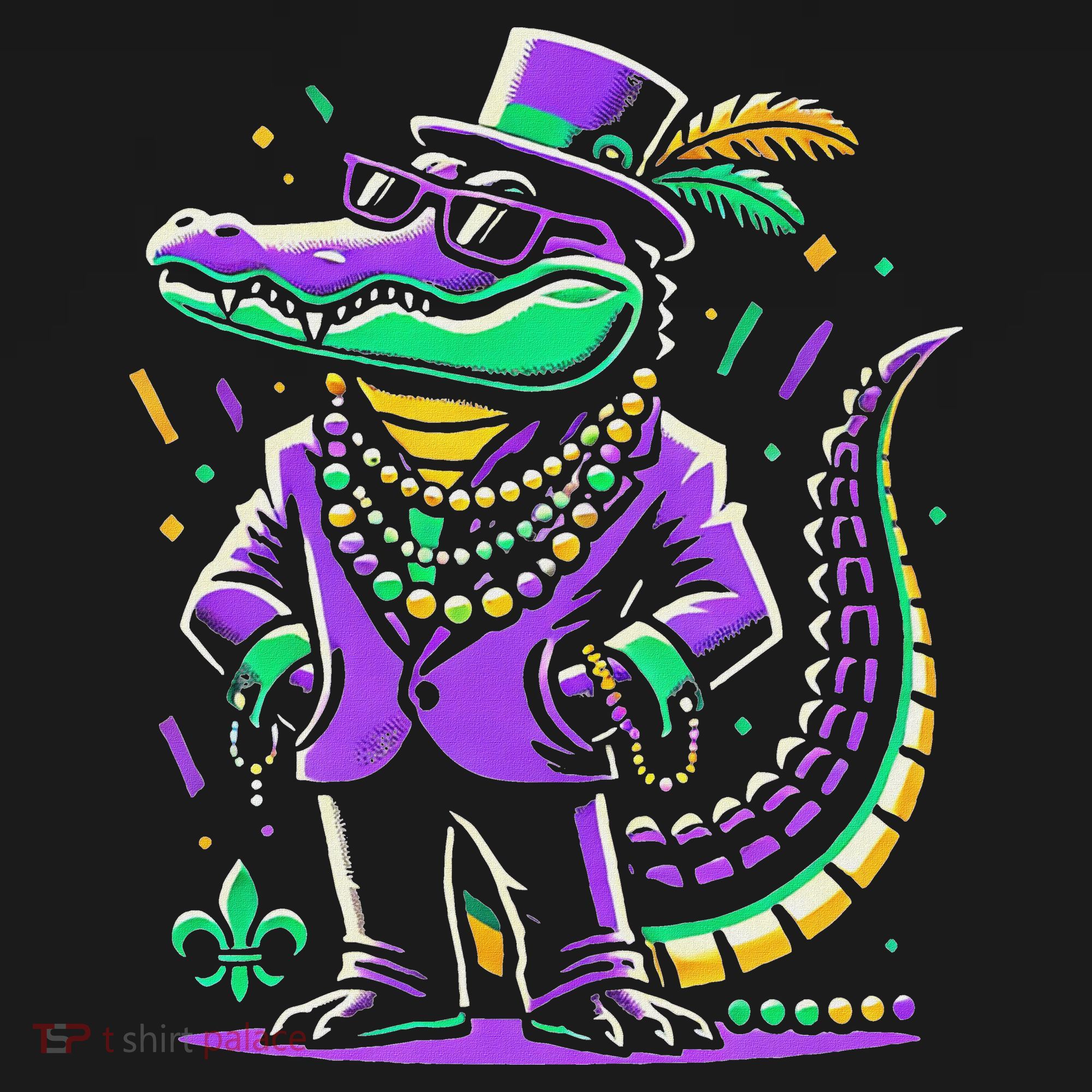 Mardi Gras Alligator Mardi Gras Pajama Set