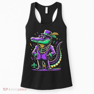 Mardi Gras Alligator Mardi Gras Women's Tank Top