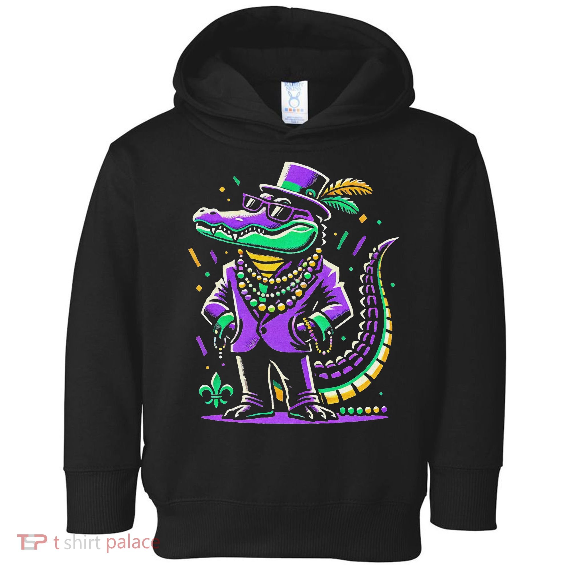 Mardi Gras Alligator Mardi Gras Toddler Hoodie