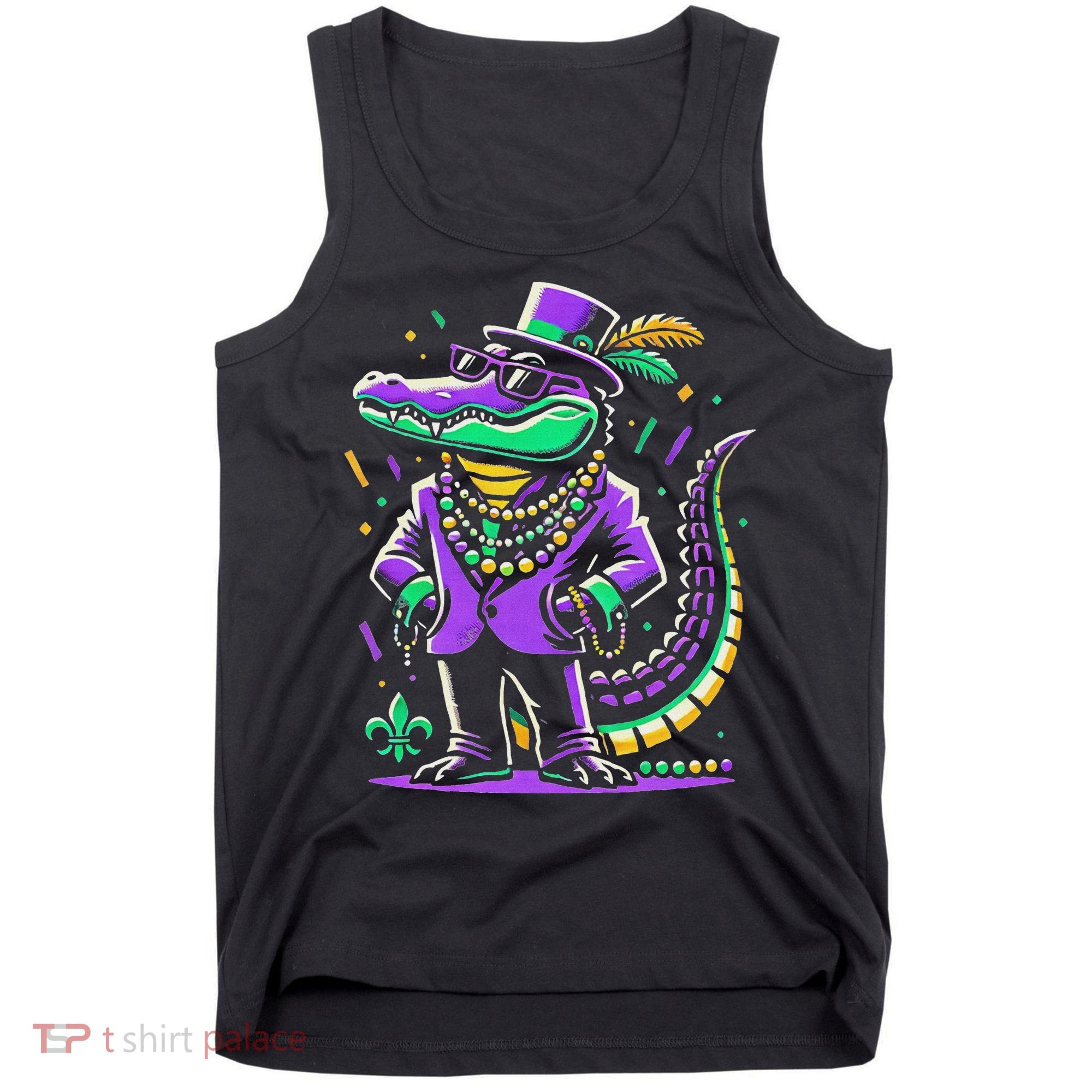 Mardi Gras Alligator Mardi Gras Tank Top