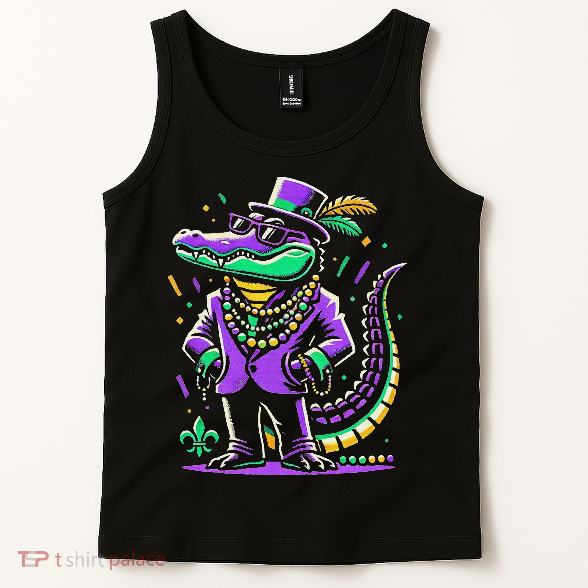 Mardi Gras Alligator Mardi Gras Tank Top