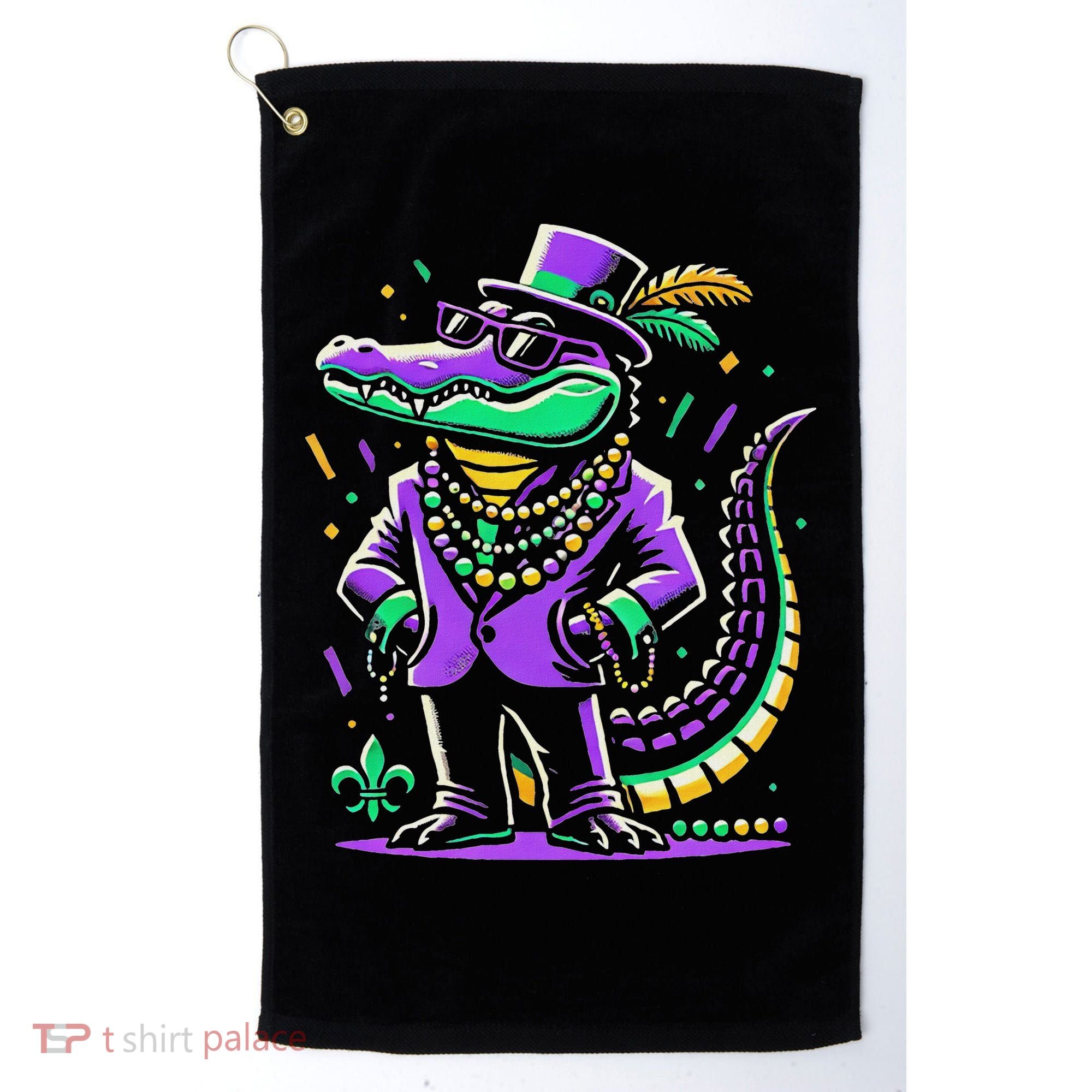 Mardi Gras Alligator Mardi Gras Golf Towel