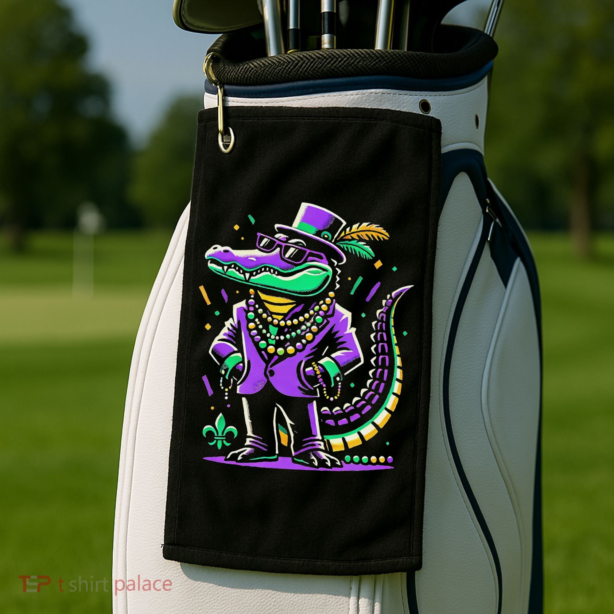 Mardi Gras Alligator Mardi Gras Golf Towel