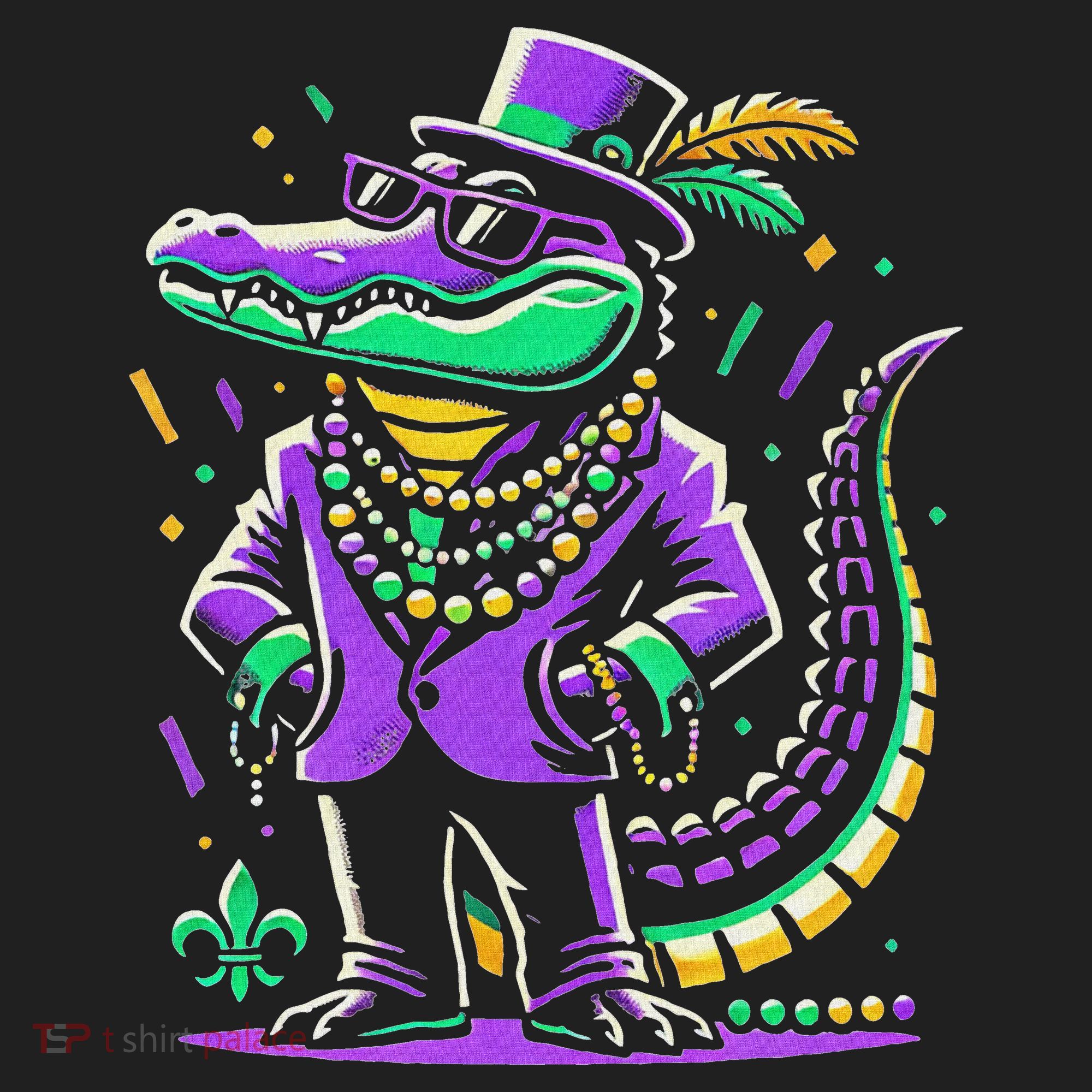 Mardi Gras Alligator Mardi Gras Golf Towel