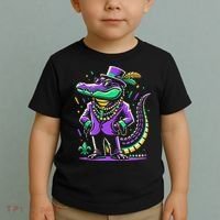 Mardi Gras Alligator Mardi Gras Toddler T-Shirt thumb 2