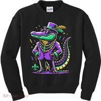 Mardi Gras Alligator Mardi Gras Kids Sweatshirt thumb 0