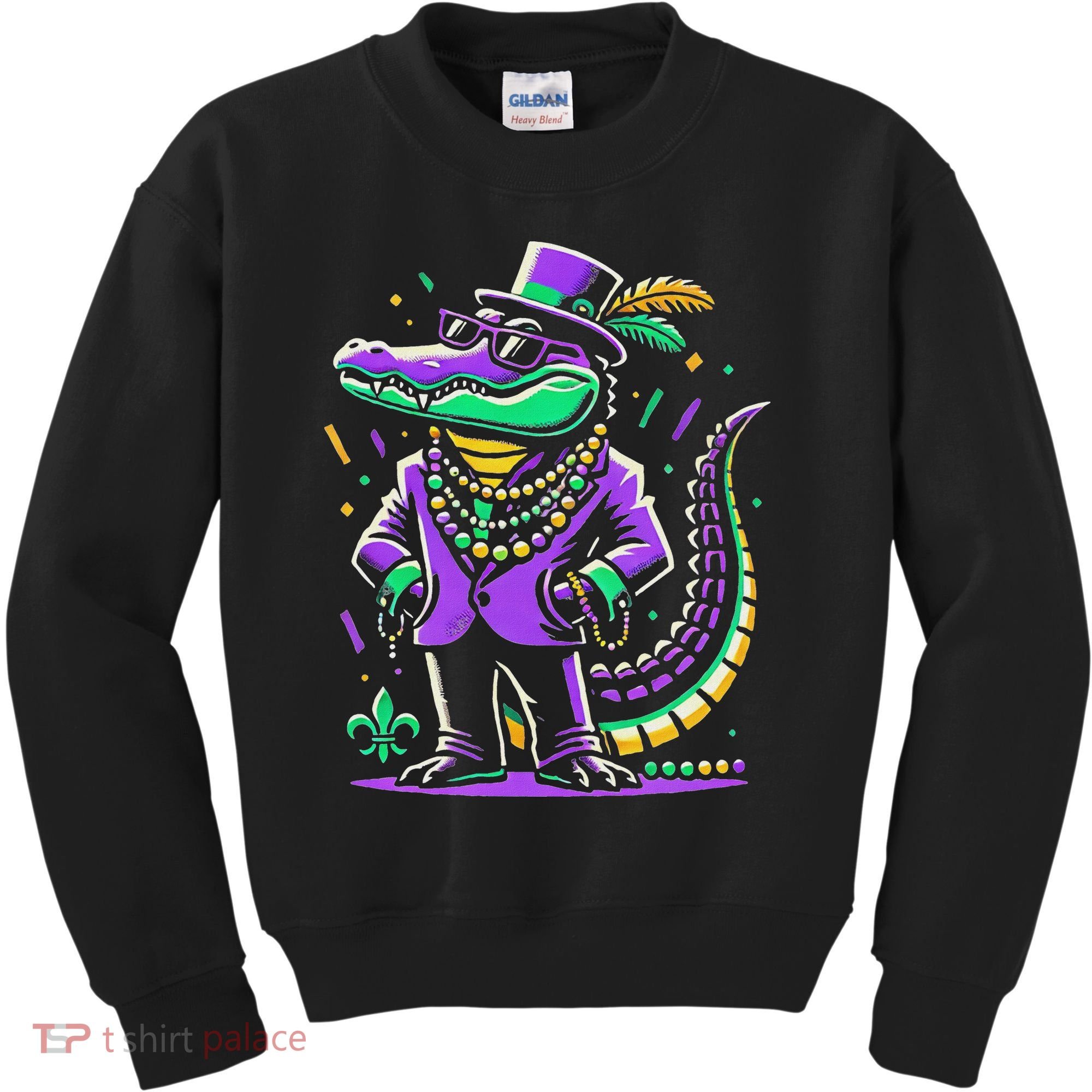 Mardi Gras Alligator Mardi Gras Kids Sweatshirt