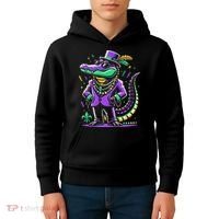 Mardi Gras Alligator Mardi Gras Kids Hoodie thumb 4