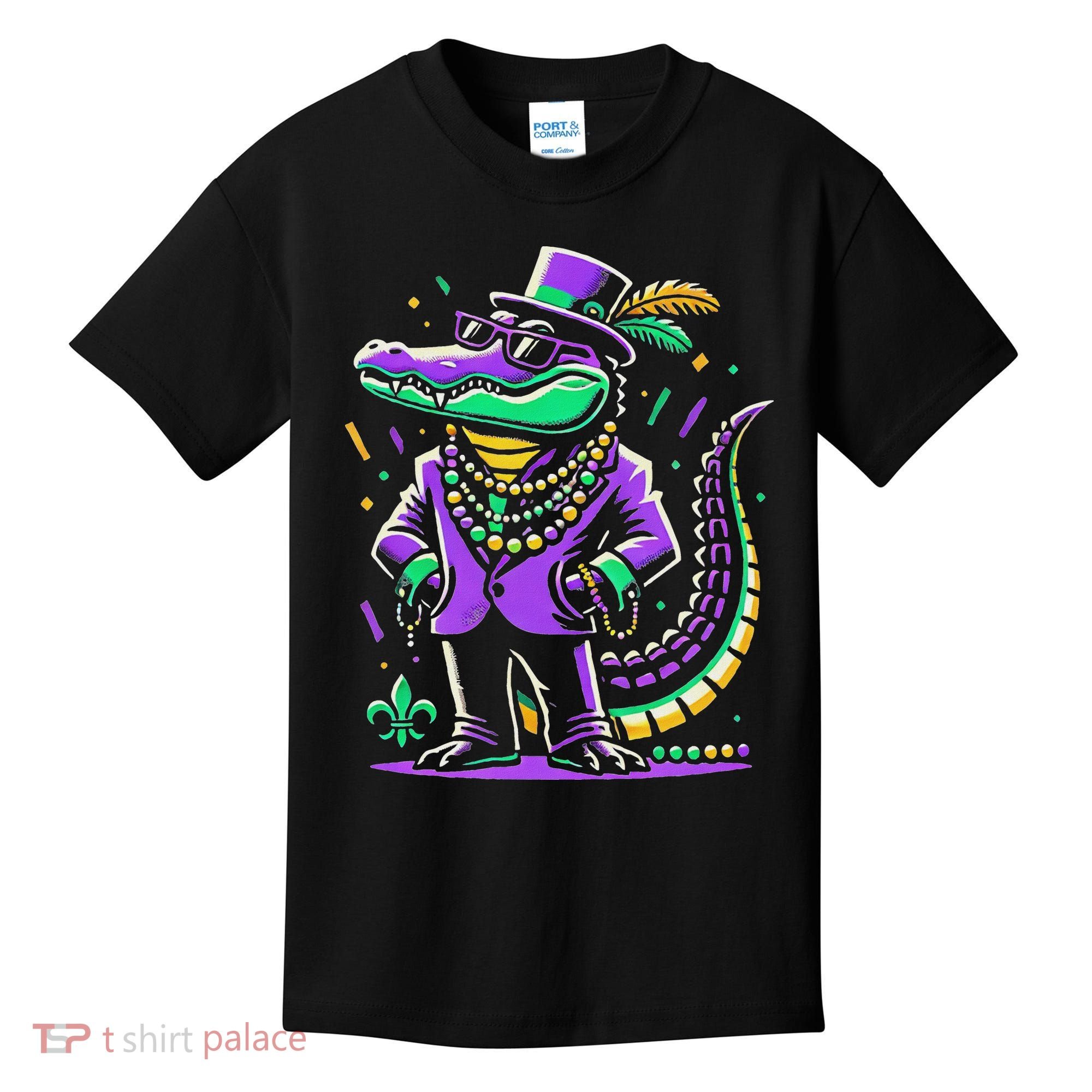 Mardi Gras Alligator Mardi Gras Kids T-Shirt