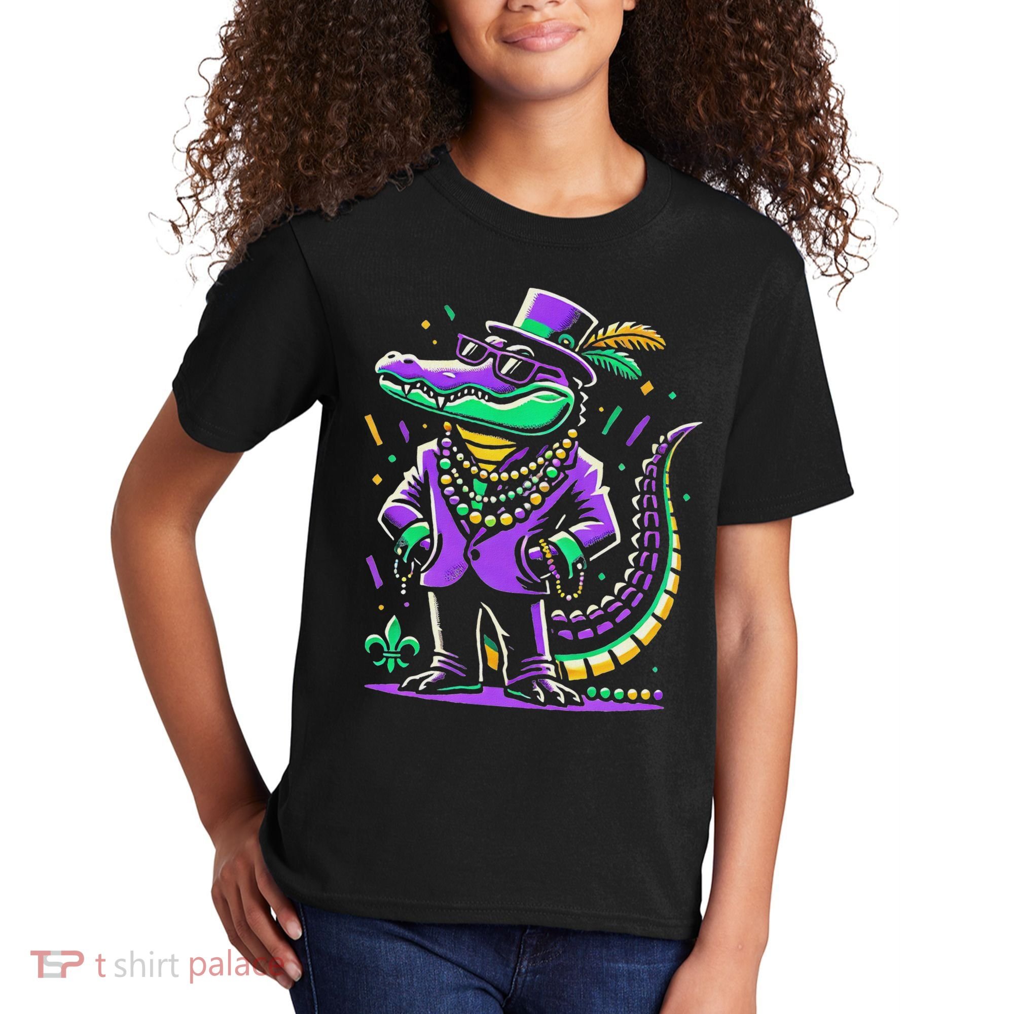 Mardi Gras Alligator Mardi Gras Kids T-Shirt