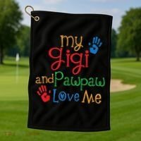 My Gigi And Pawpaw Love Me Golf Towel thumb 1