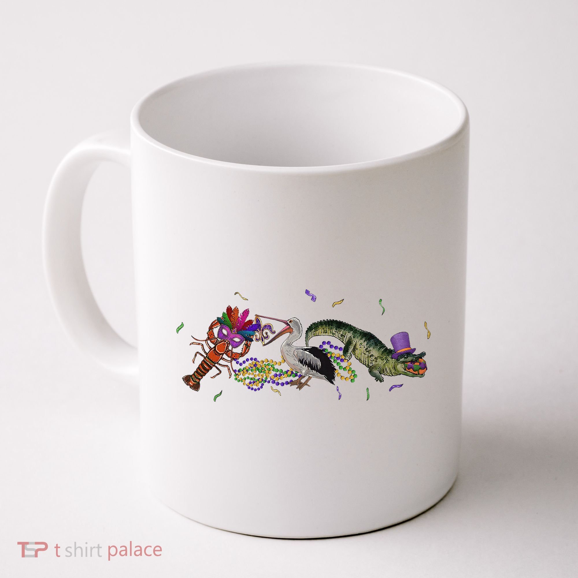 Mardi Gras Alligator Pelican Crawfish New Orleans Carnival Coffee Mug