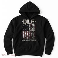 Men Gun American Flag DILF Damn I Love Firearms Hoodie thumb 0