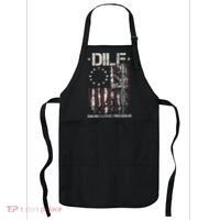 Men Gun American Flag DILF Damn I Love Firearms Apron thumb 0