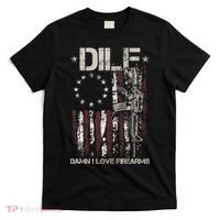 Men Gun American Flag DILF Damn I Love Firearms T-Shirt thumb 0
