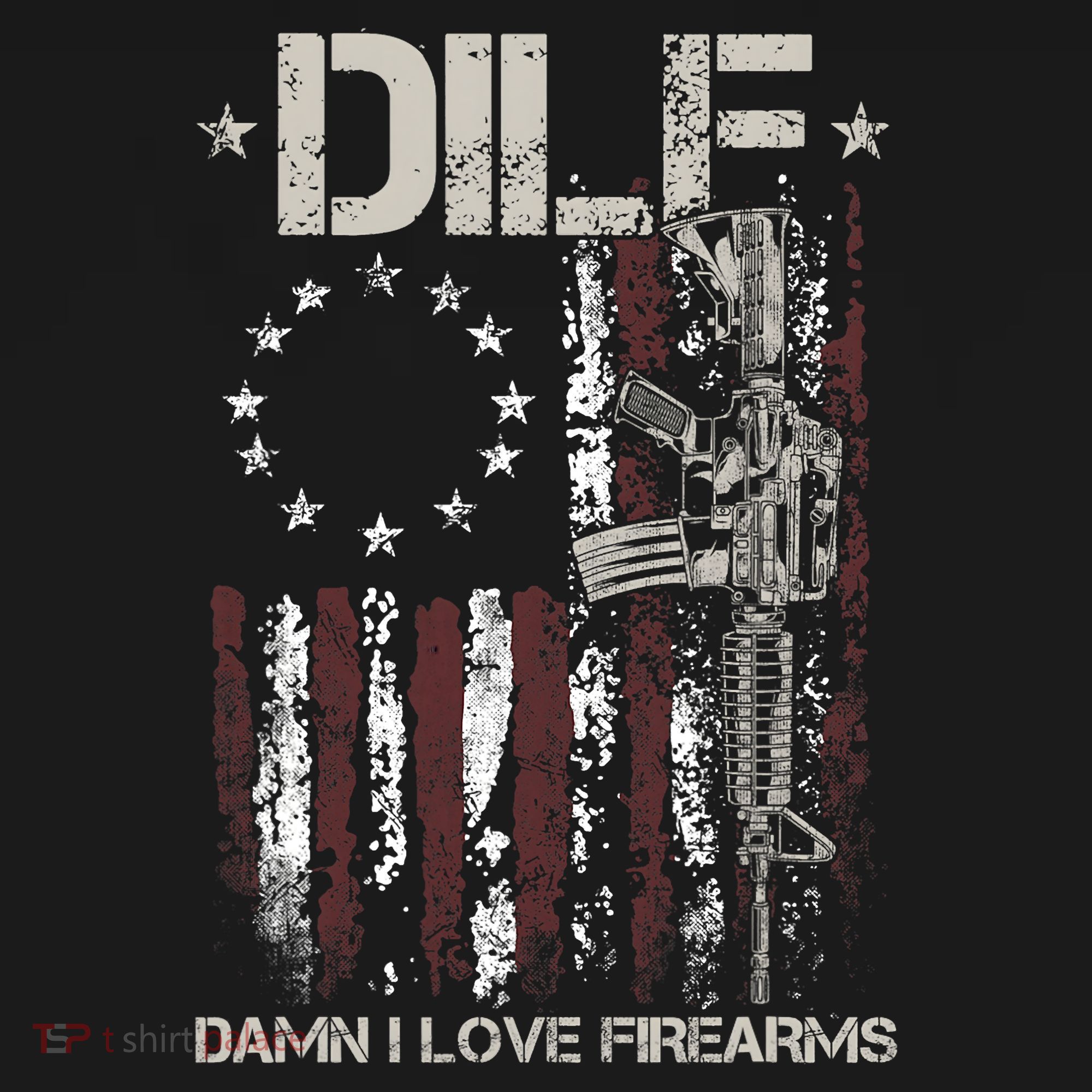 Men Gun American Flag DILF Damn I Love Firearms Mousepad