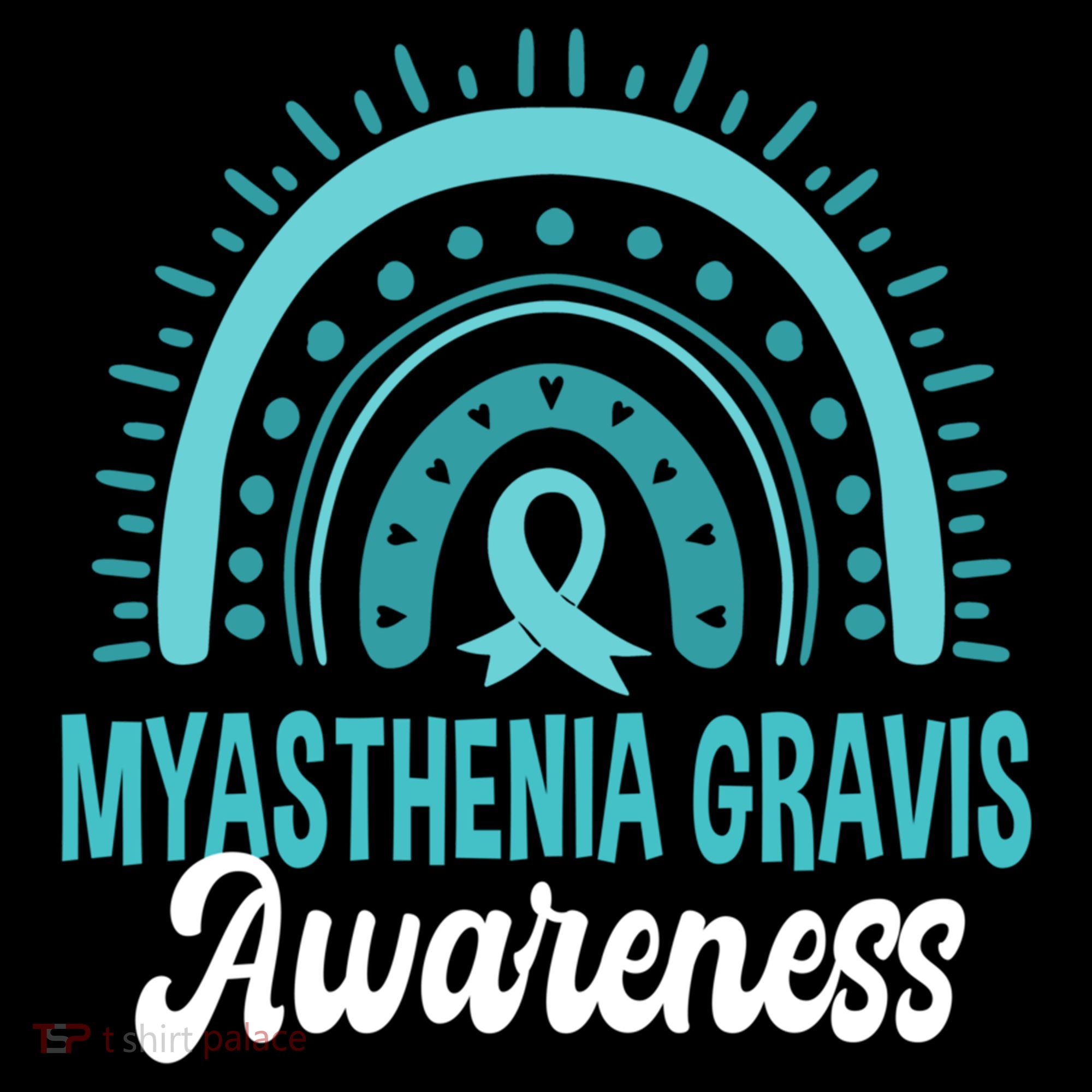 Myasthenia Gravis Awareness Boho Rainbow Wear Teal Ribbon Meaningful Gift Coffee Mug