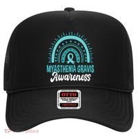 Myasthenia Gravis Awareness Boho Rainbow Wear Teal Ribbon Meaningful Gift Hat thumb 0