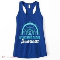 Myasthenia Gravis Awareness Boho Rainbow Wear Teal Ribbon Meaningful Gift Women's Tank Top thumb 0