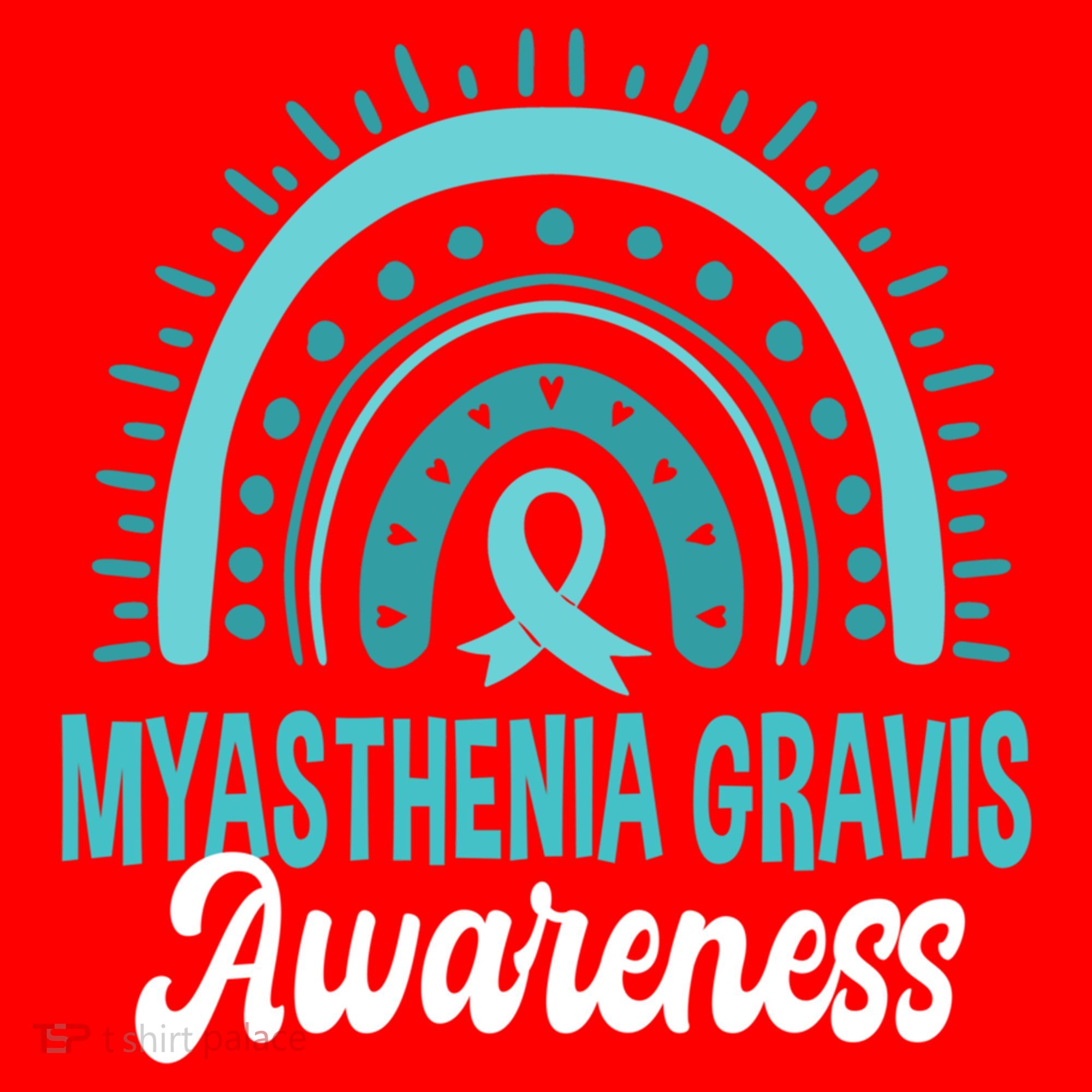 Myasthenia Gravis Awareness Boho Rainbow Wear Teal Ribbon Meaningful Gift Santa Hat