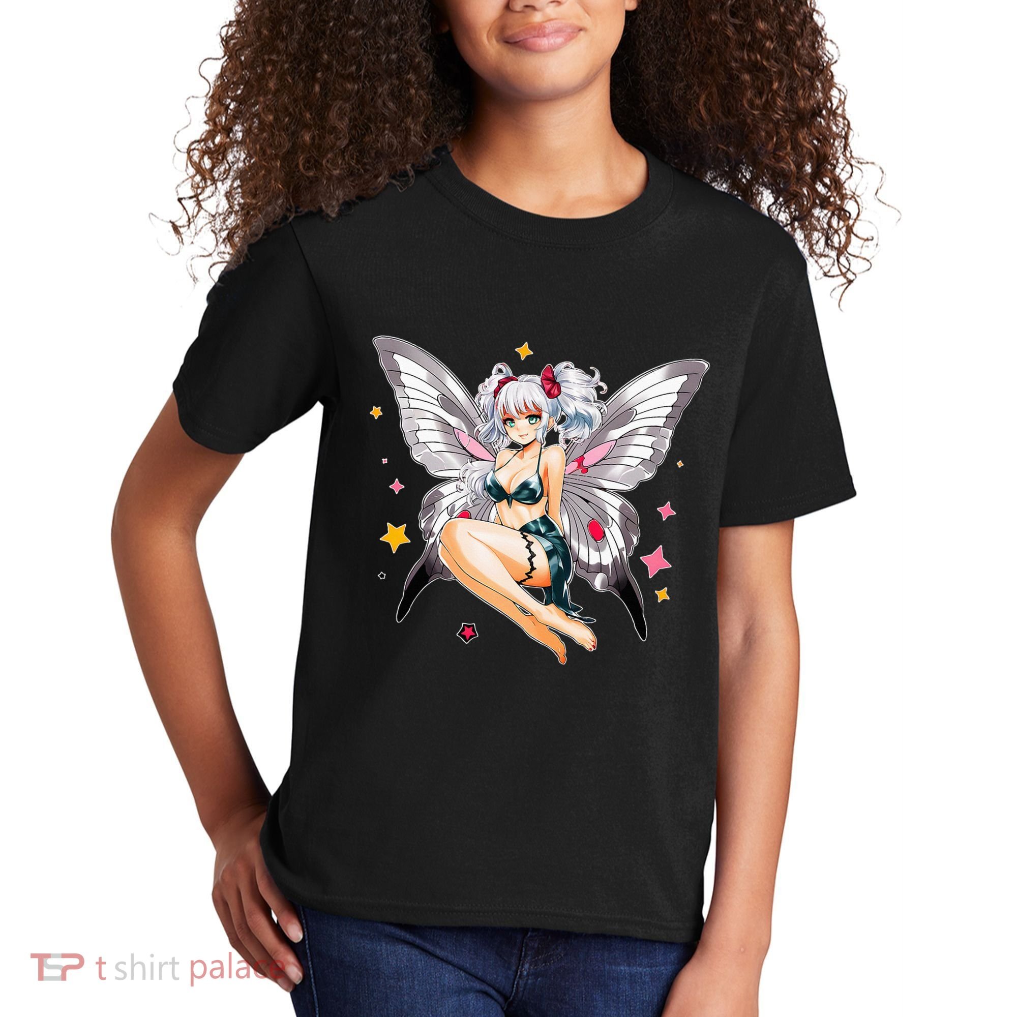 Moth Girl Anime Cute Giant Monster Kawaii Anime Kids T-Shirt