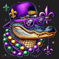 Mardi Gras Alligator Mardigator Crocodile Women's Sweatshirt thumb 2
