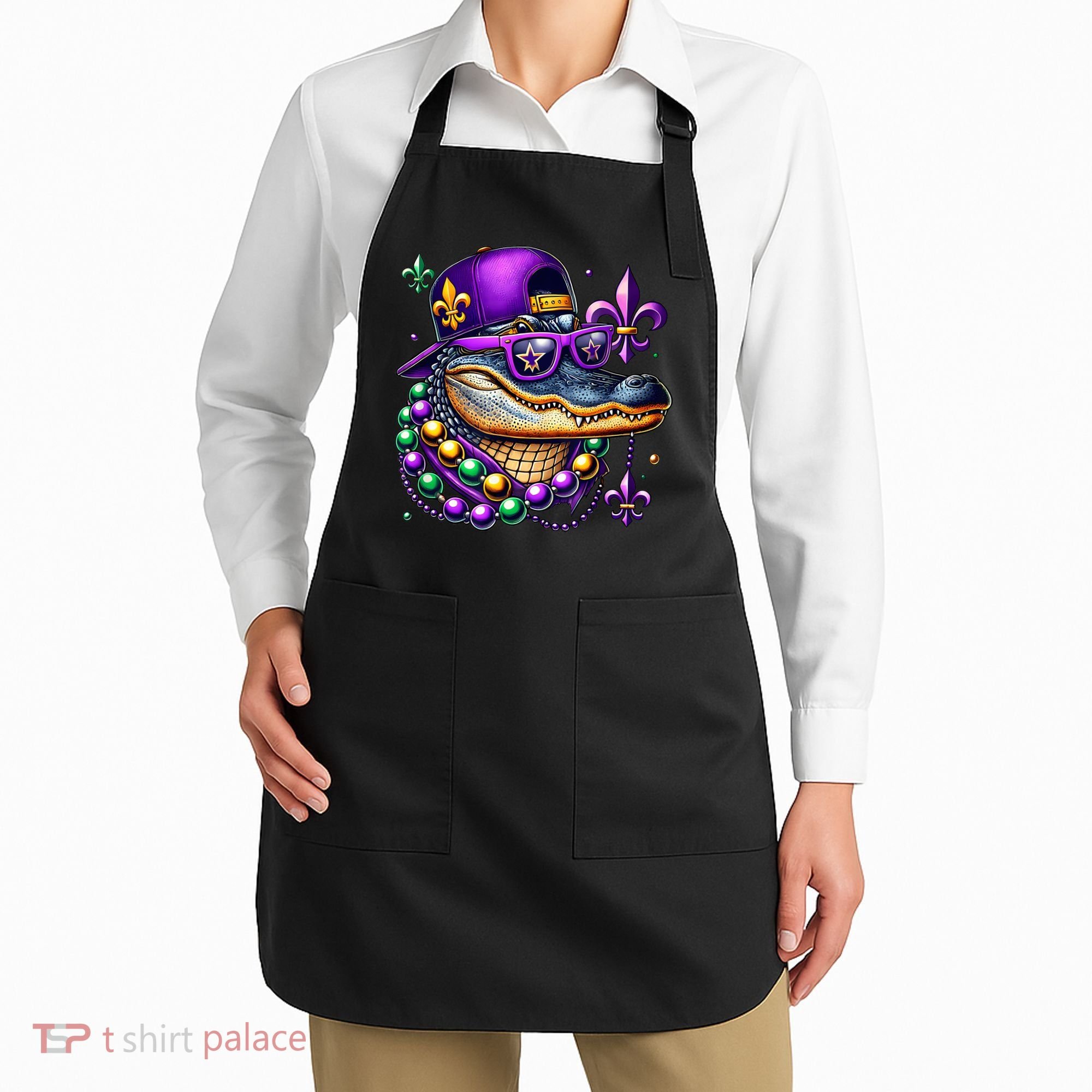 Mardi Gras Alligator Mardigator Crocodile Apron