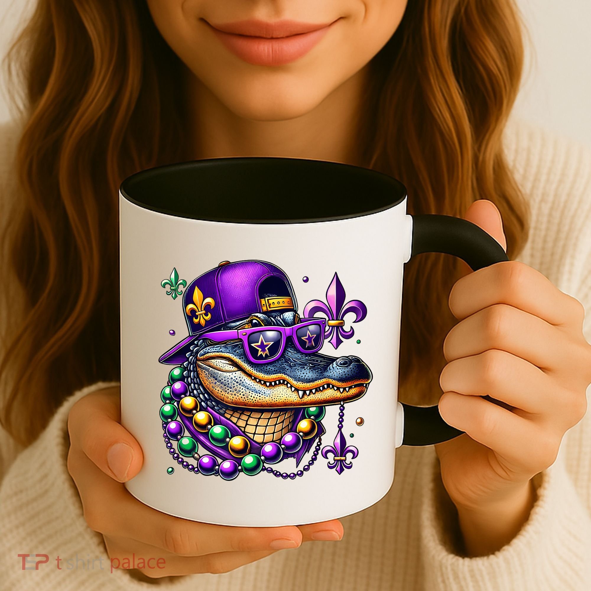 Mardi Gras Alligator Mardigator Crocodile Coffee Mug