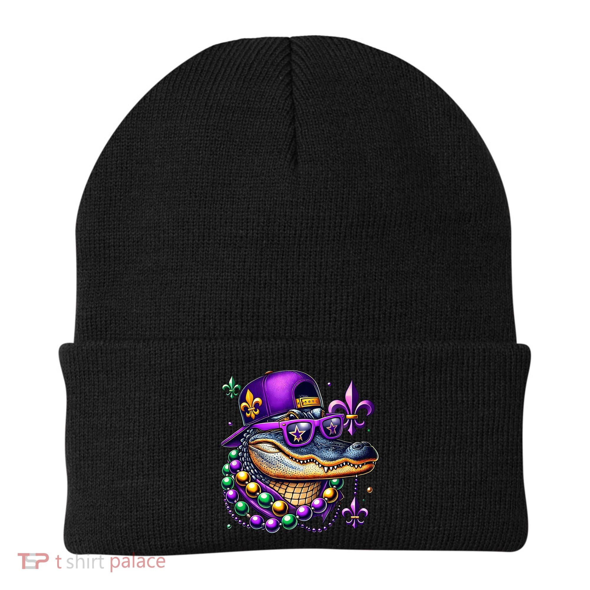 Mardi Gras Alligator Mardigator Crocodile Beanie