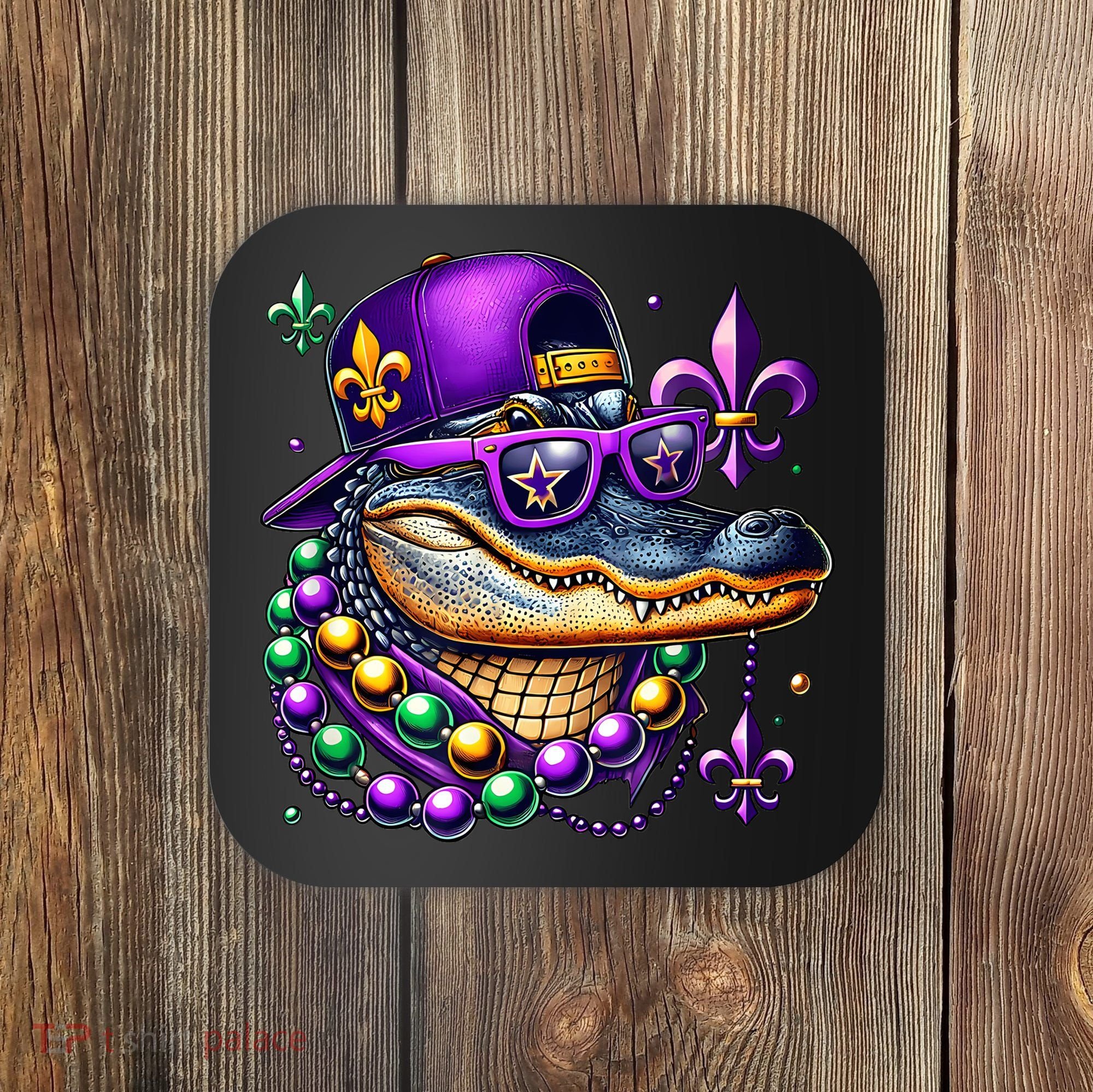 Mardi Gras Alligator Mardigator Crocodile Coaster